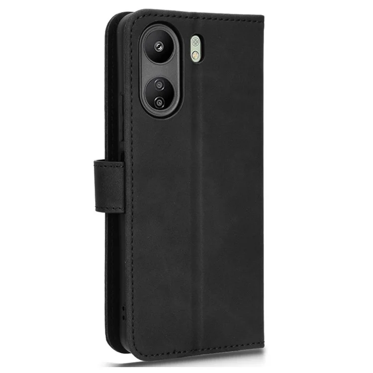 Para Xiaomi Redmi 13C 4G / Poco C65 4G Funda de piel táctil - Negro