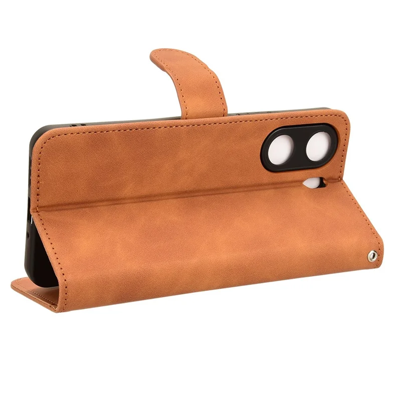 Voor Xiaomi Redmi 13C 4G / Poco C65 4G hoesje Skin-touch portemonnee lederen cover - Bruin