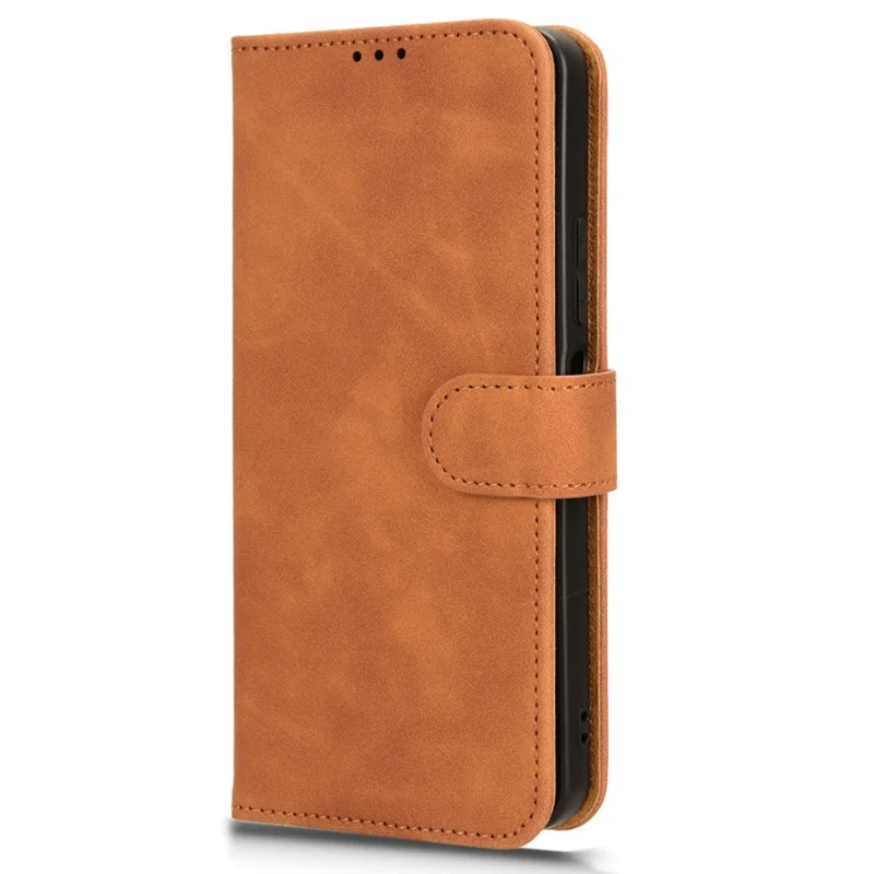 Voor Xiaomi Redmi 13C 4G / Poco C65 4G hoesje Skin-touch portemonnee lederen cover - Bruin