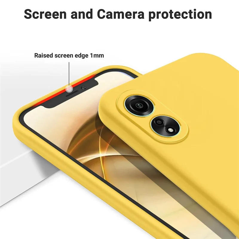 Étui Pour Honor X5 Plus Silicone Liquide Doublure Souple Protective Couvercle de Téléphone avec Sangle - Jaune