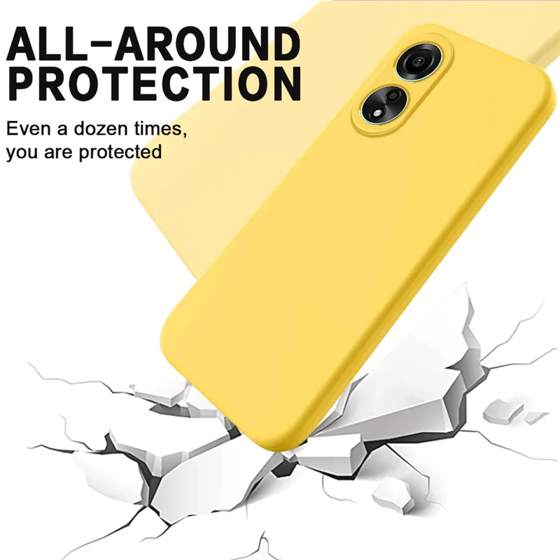 Étui Pour Honor X5 Plus Silicone Liquide Doublure Souple Protective Couvercle de Téléphone avec Sangle - Jaune