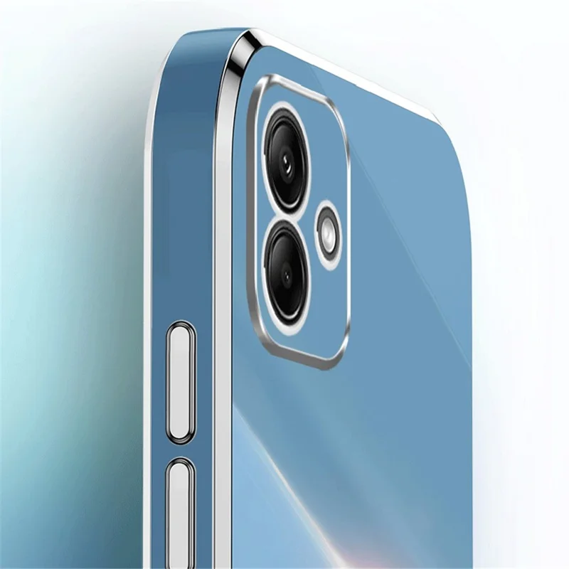 XINLI Para el caso de Samsung Galaxy A05 4G Borde de electrochapado Anillo Kickstand Cubierta TPU - Cian