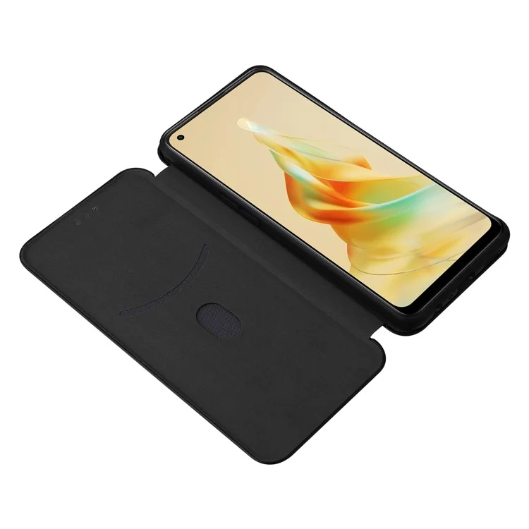Per Oppo Reno8 T 4G Custodia Porta Carte Supporto Custodia in Pelle PU - Nero