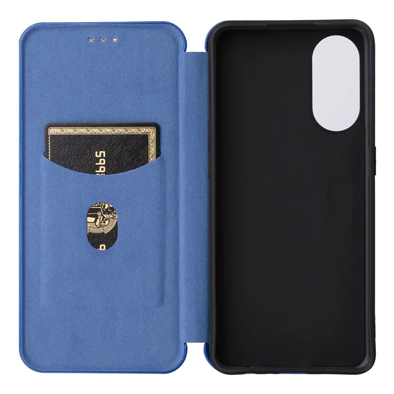 For Oppo Reno8 T 4G Case Card Holder Stand PU Leather Phone Cover - Blue