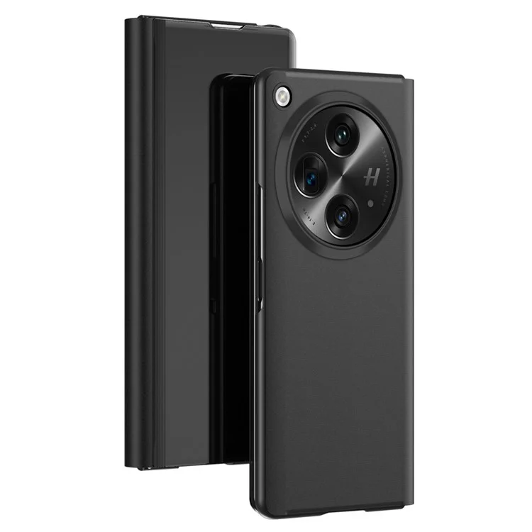 For OnePlus Open / Oppo Find N3 5G Case View Window Leather Stand Phone Cover - Black