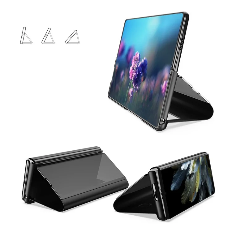 For OnePlus Open / Oppo Find N3 5G Case View Window Leather Stand Phone Cover - Black