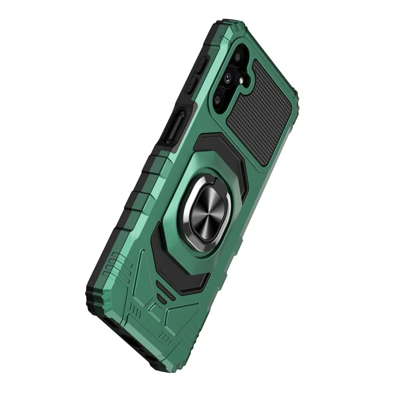 Bulk Purchasing For Samsung Galaxy S23 FE Cover PC+TPU Anti-Scratch Phone Case with Kickstand - Midnight Green