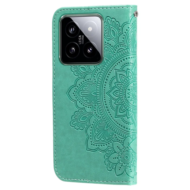 Per Xiaomi 14 Case Anti-Fall Portafoglio Custodia per Telefono Custodia in Pelle PU Flip Cover - Verde