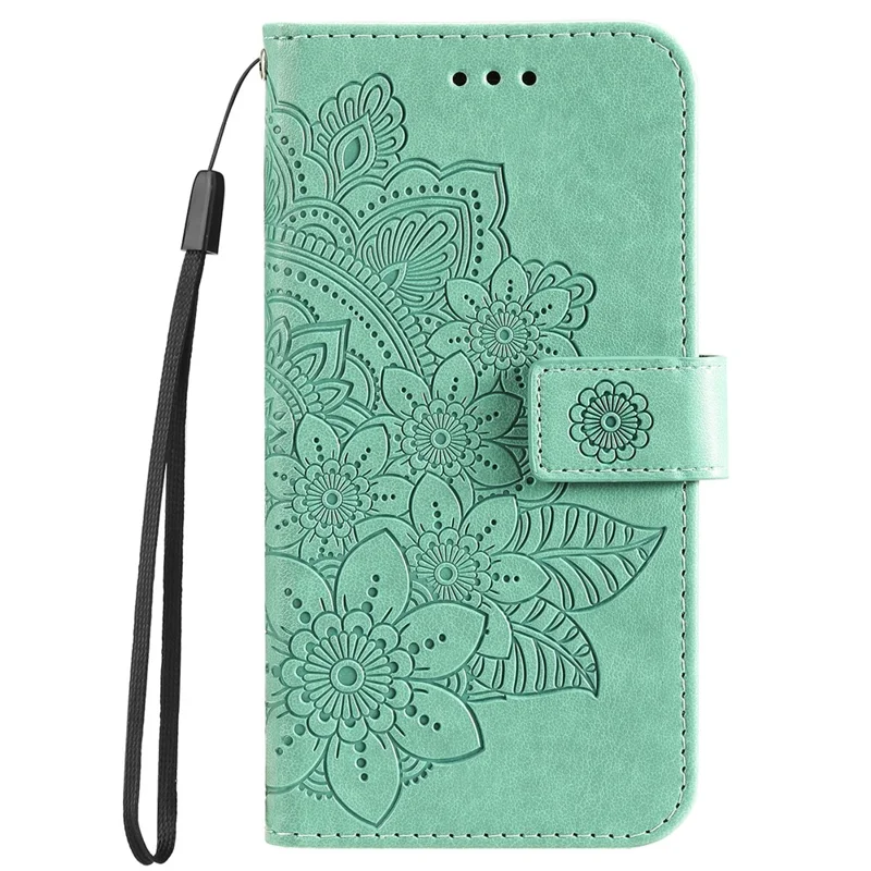Wallet Phone Case for Oppo A79 5G / A2 5G Case Floral Pattern PU Leather Wallet Stand Phone Cover - Green