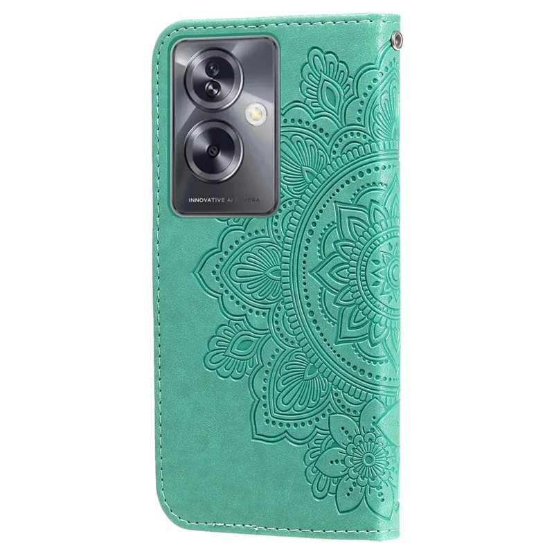 Wallet Phone Case for Oppo A79 5G / A2 5G Case Floral Pattern PU Leather Wallet Stand Phone Cover - Green