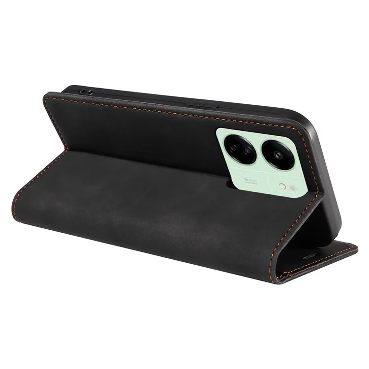 BETOPNICE 003 para Xiaomi Redmi 13C 4G / 5G / 13R 5G / Poco M6 5G / Poco C65 4G Capa Bloqueio RFID Suporte Dobrável - Preto