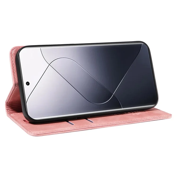 BETOPNICE 003 para Xiaomi 14 Pro Case Bien protegido Cubierta del teléfono con bloqueo RFID y soporte - Rosa
