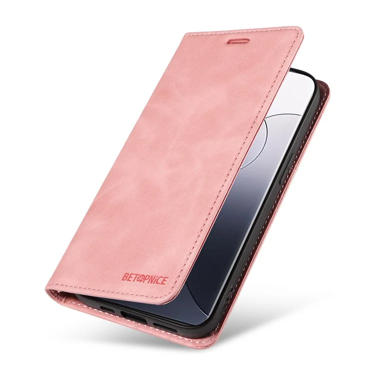 BETOPNICE 003 para Xiaomi 14 Pro Case Bien protegido Cubierta del teléfono con bloqueo RFID y soporte - Rosa