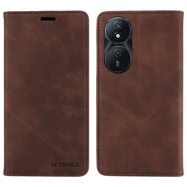 BETOPNICE 003 für Honor Play 50 Plus 5G-Hülle, stoßsicher, RFID-blockierend, Ständer - Braun