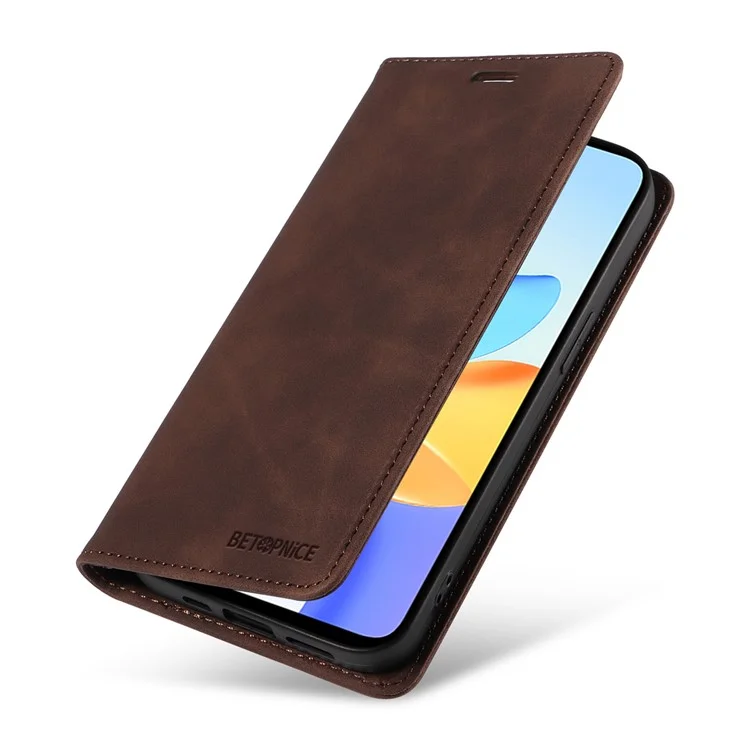 BETOPNICE 003 für Honor Play 50 Plus 5G-Hülle, stoßsicher, RFID-blockierend, Ständer - Braun