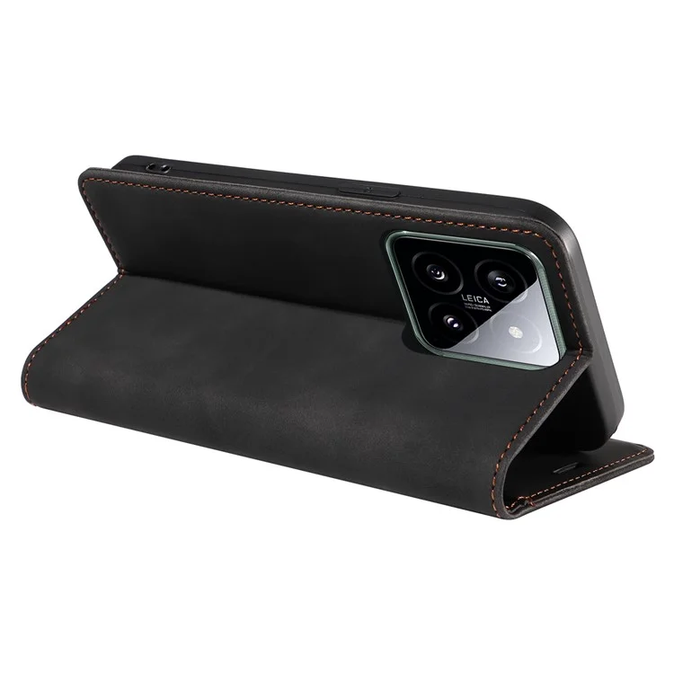BETOPNICE 003 for Xiaomi 14 Case RFID Blocking Book Style Phone Stand Cover - Black