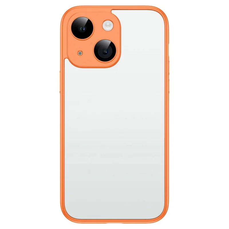 VOERO Shockproof Cover for iPhone 15 Plus Case Hard PC Phone Protector with PC Lens Film - Orange