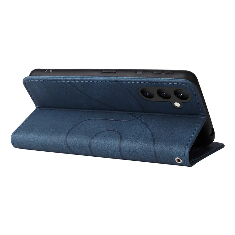 KT Leather Series-1 Phone Cover per Samsung Galaxy A25 5G (Global) (161.0 x 76.5 x 8.3mm) Custodia Portafoglio in Pelle PU - Blu