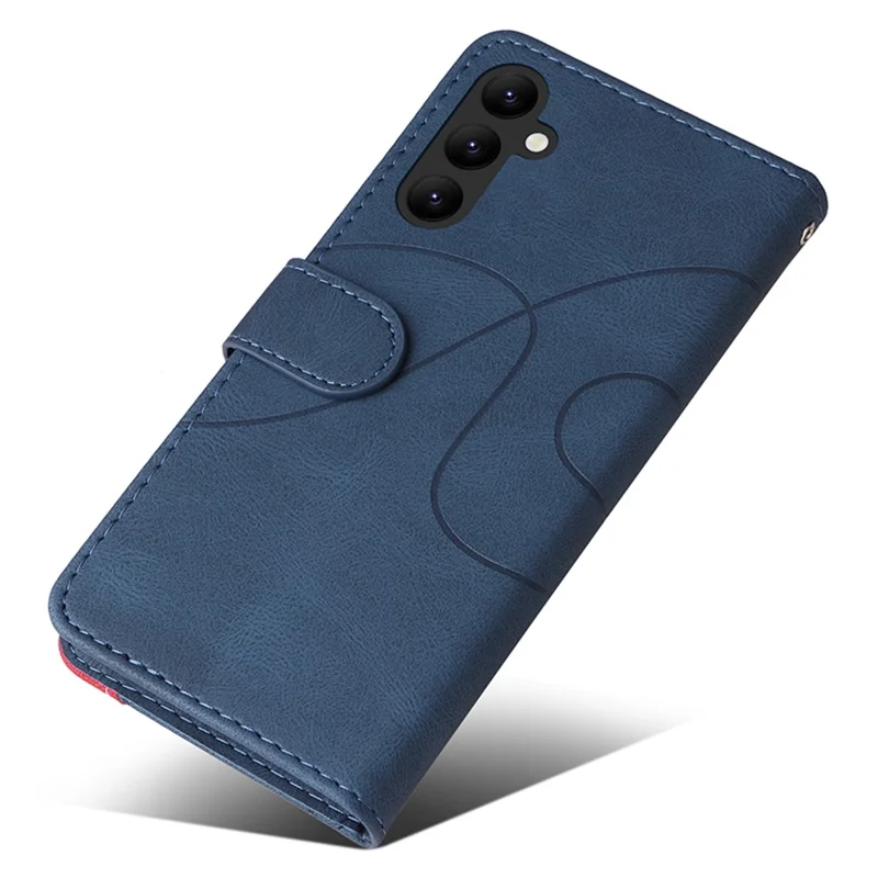 KT Leather Series-1 Phone Cover per Samsung Galaxy A25 5G (Global) (161.0 x 76.5 x 8.3mm) Custodia Portafoglio in Pelle PU - Blu