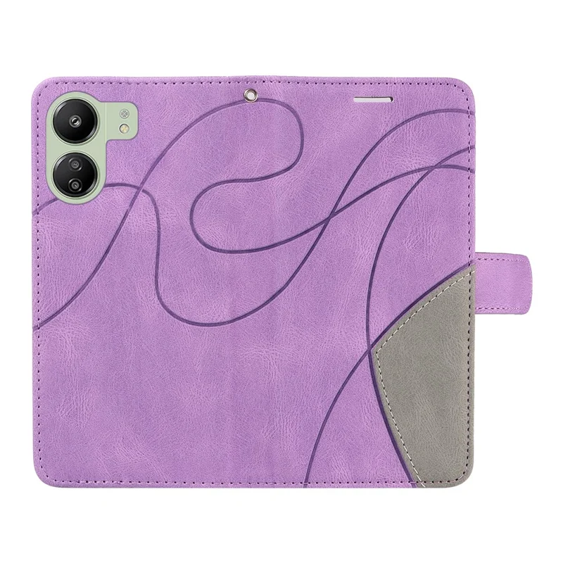 Serie de Cuero KT-1 para Xiaomi Redmi 13C 4G / 13C 5G / 13R 5G / Poco M6 5G / Poco C65 4G Funda de Teléfono Antichoque de Cuero PU de Costura - Morado Claro