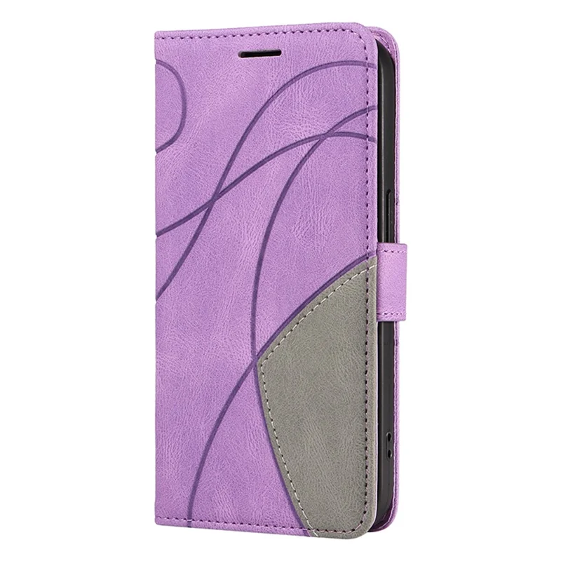 Serie de Cuero KT-1 para Xiaomi Redmi 13C 4G / 13C 5G / 13R 5G / Poco M6 5G / Poco C65 4G Funda de Teléfono Antichoque de Cuero PU de Costura - Morado Claro