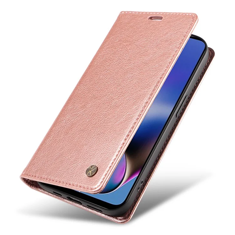 YIKATU YK-006 Für Motorola Moto G54 5G Case Matte PU-Leder+TPU-Geldbörse Cover - Roségold