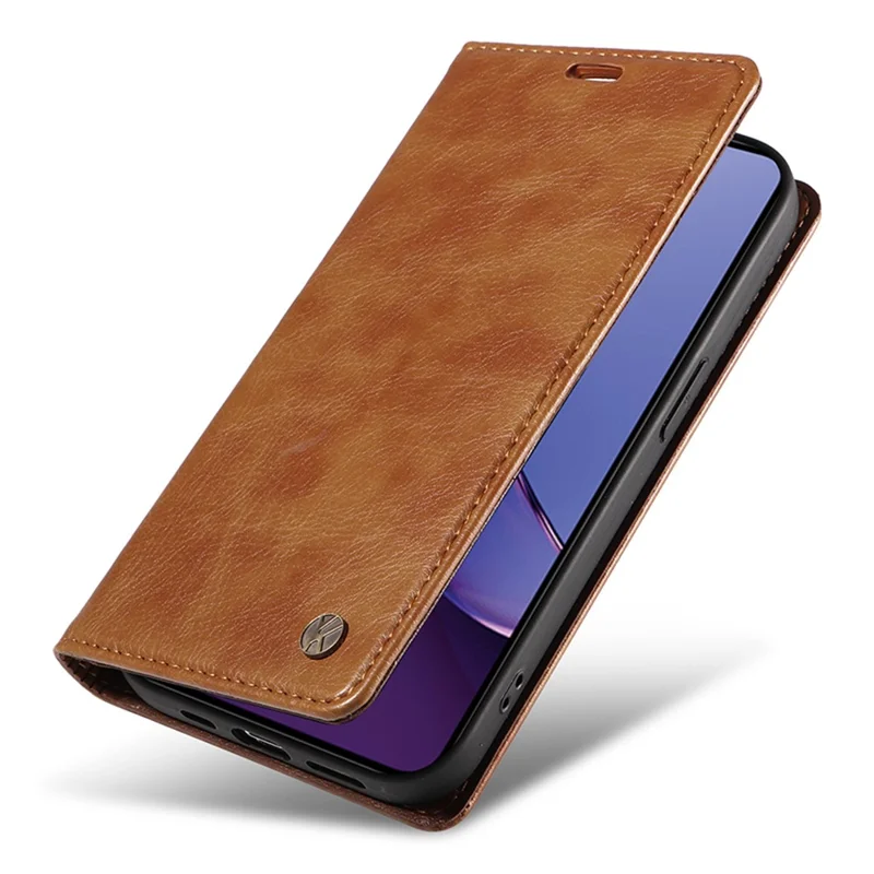 YIKATU YK-006 For Motorola Moto G84 5G Case PU Leather+TPU Litchi Texture Wallet Cover - Brown