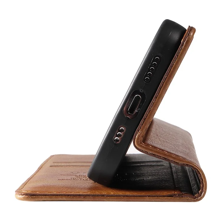 YIKATU YK-006 Para Xiaomi 13T / 13T Pro / Redmi K60 Ultra Funda de Piel de Imitación con Textura de Lichí, Funda de Cartera - Marrón
