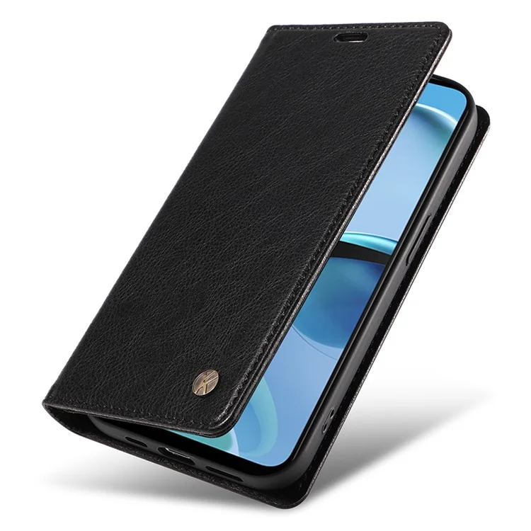 YIKATU YK-006 For Motorola Moto G14 4G Case Folding Stand PU Leather Wallet Cover - Black