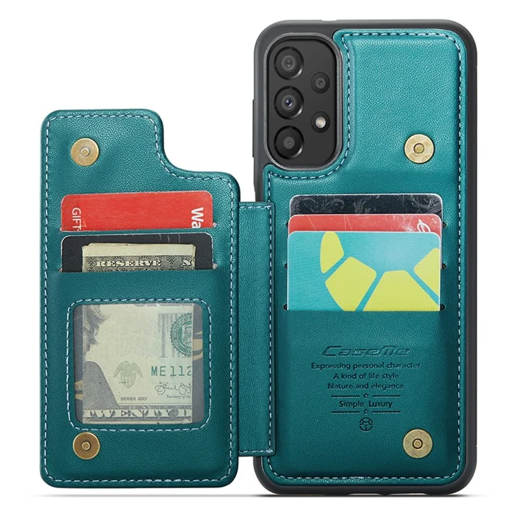 CASEME C22 Série Pour Samsung Galaxy A33 5G Étui Texture Litchi Housse de Protection avec Emplacements Carte - Vert