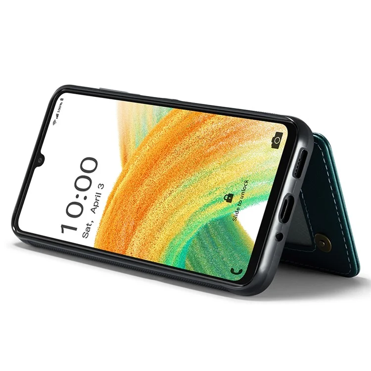 CASEME C22 Série Pour Samsung Galaxy A33 5G Étui Texture Litchi Housse de Protection avec Emplacements Carte - Vert