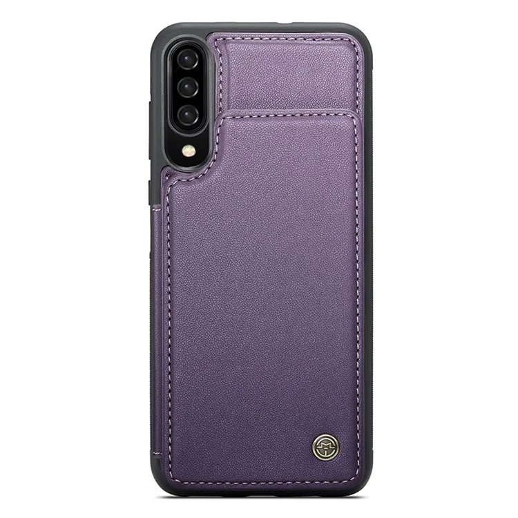 Чехол CASEME C22 Series для Samsung Galaxy A50 TPU + PU Кожа Litchi Texture Kickstand Cover - Фиолетовый