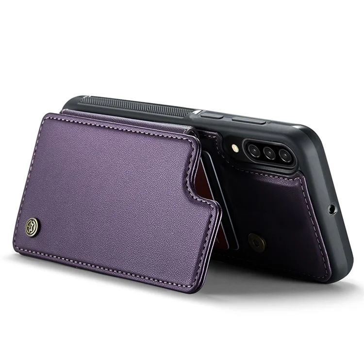 Чехол CASEME C22 Series для Samsung Galaxy A50 TPU + PU Кожа Litchi Texture Kickstand Cover - Фиолетовый