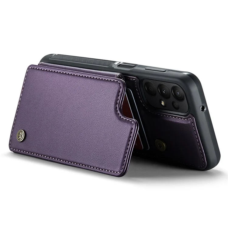 Étui CASEME C22 Series pour Samsung Galaxy A13 4G Coque brillante avec blocage RFID et porte-carte - Violet