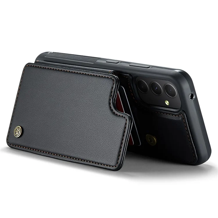 CASEME C22 Series Pour Étui Samsung Galaxy A34 5G Glossy Cuir avec Protection RFID - Noir