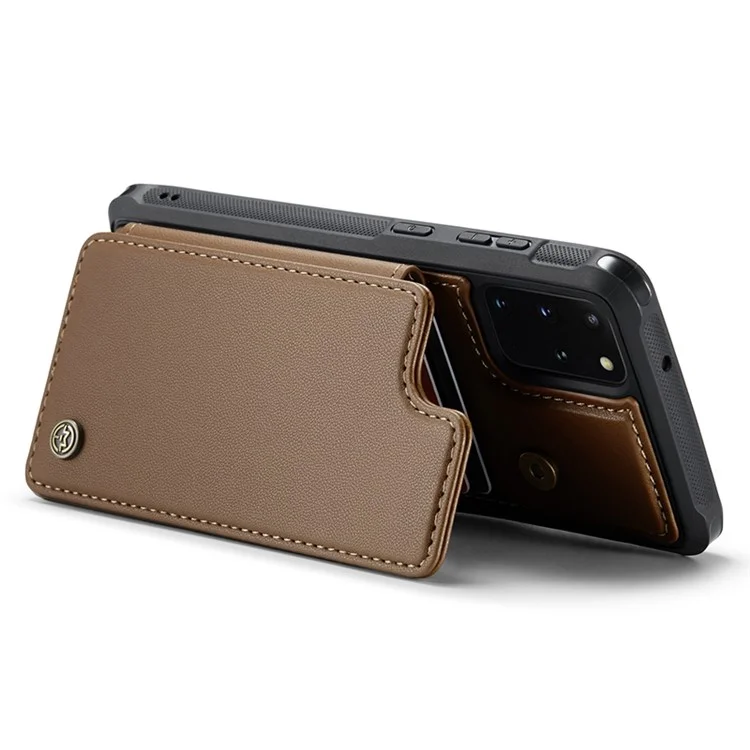 CASEME C22 Series per Samsung Galaxy S20 Plus 4G / 5G Case 5 Slot per Schede Telefono con Supporto - Marrone