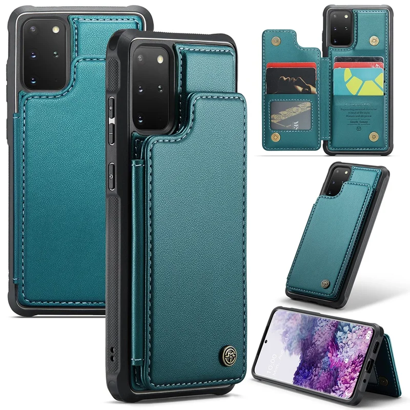 CASEME C22 Series para Samsung Galaxy S20 Plus 4G / 5G Capa 5 Slots de Cartão Suporte de Telefone - Verde