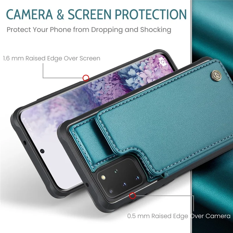 CASEME C22 Series para Samsung Galaxy S20 Plus 4G / 5G Capa 5 Slots de Cartão Suporte de Telefone - Verde