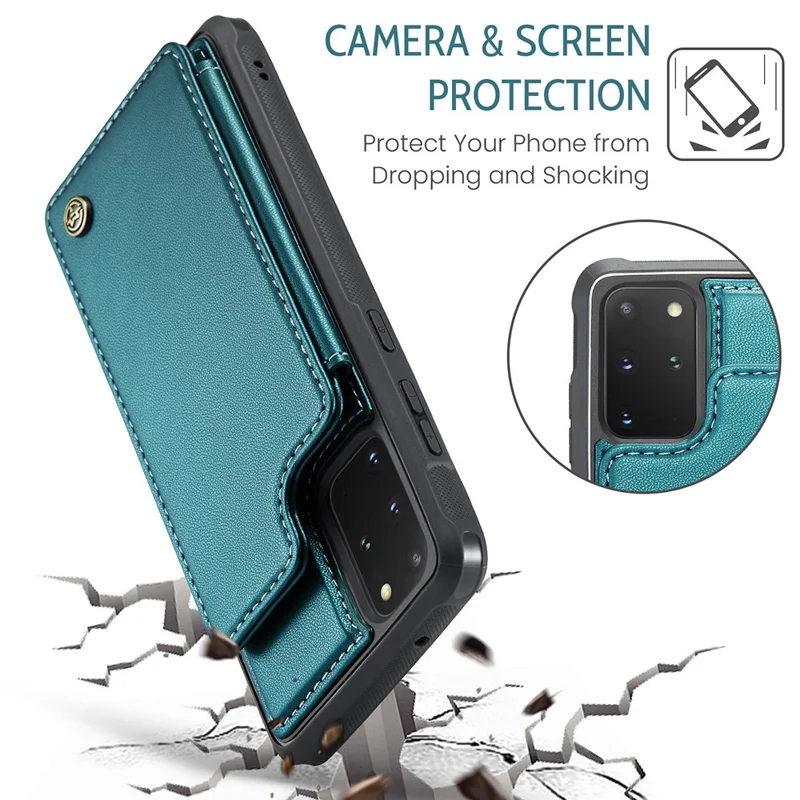 CASEME C22 Series para Samsung Galaxy S20 Plus 4G / 5G Capa 5 Slots de Cartão Suporte de Telefone - Verde