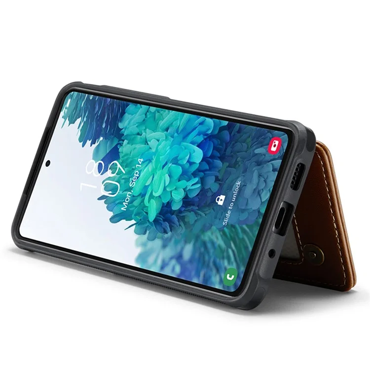 For Samsung Galaxy S20 FE / FE 5G / S20 Lite / S20 FE 2022 Phone Case CASEME C22 Leather Back Cover with RFID Blocking Card Slots - Brown