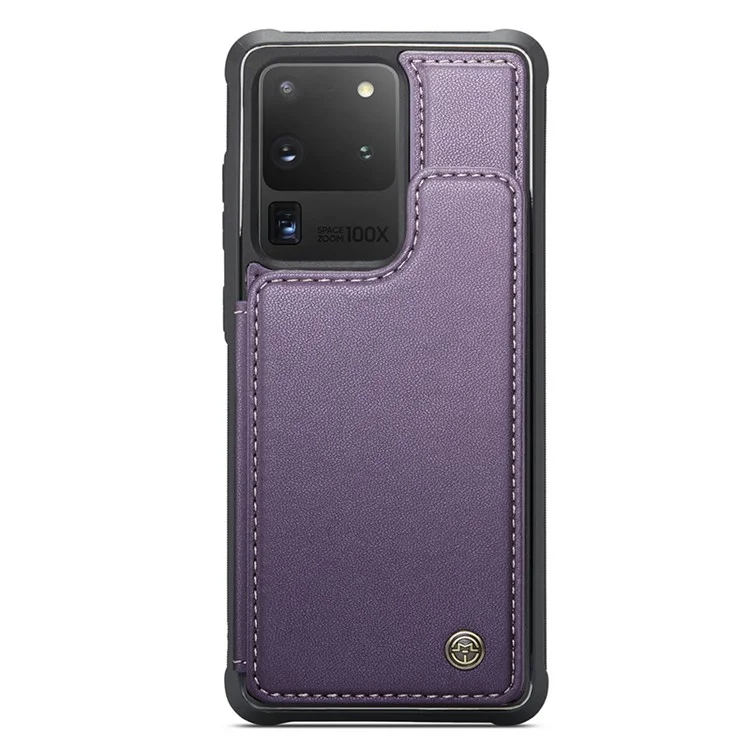 Чехол CASEME C22 Series для Samsung Galaxy S20 Ultra с кожаным покрытием+TPU, 5 слотами для карт - фиолетовый