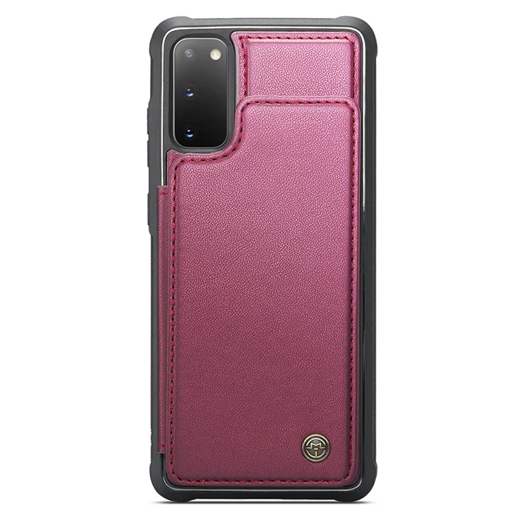 For Samsung Galaxy S20 4G / 5G Phone Case CASEME C22 Leather Back Cover with RFID Blocking Card Slots - Red
