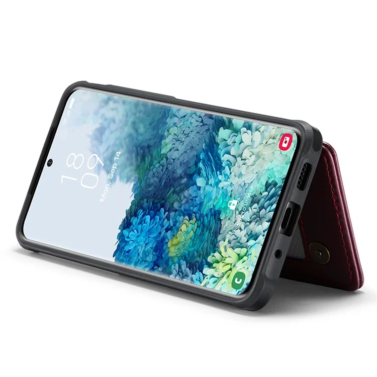 For Samsung Galaxy S20 4G / 5G Phone Case CASEME C22 Leather Back Cover with RFID Blocking Card Slots - Red