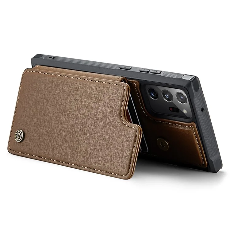 CASEME C22 Series para Samsung Galaxy Note20 Ultra / Note20 Ultra 5G Case Suporte de Cartão Capa de Telefone - Marrom