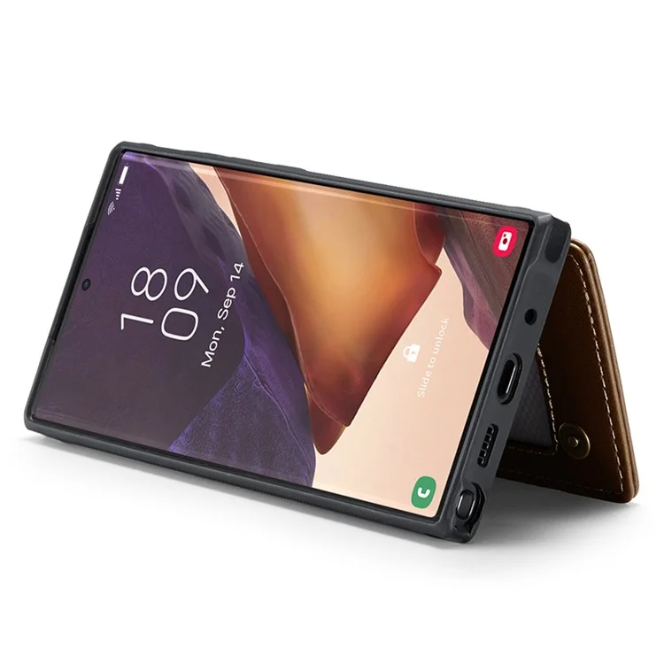 CASEME C22 Series para Samsung Galaxy Note20 Ultra / Note20 Ultra 5G Case Suporte de Cartão Capa de Telefone - Marrom