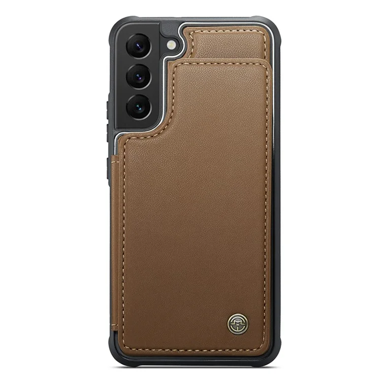 CASEME C22 Series für Samsung Galaxy S21 5G / 4G Case Kartenfächer RFID-Blockierung Handyhülle - Braun