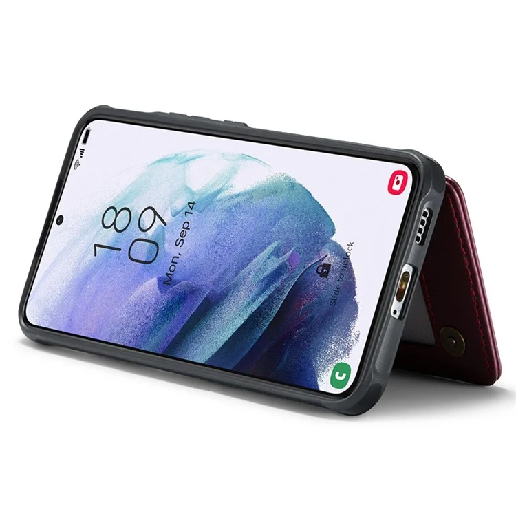 CASEME C22 Series für Samsung Galaxy S21 5G / 4G Case Kartenfächer RFID-Blockierung Handyhülle - Braun