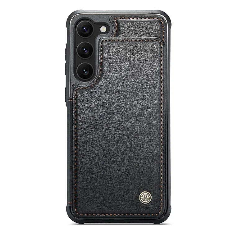 For Samsung Galaxy S22+ 5G Phone Case CASEME C22 Leather Back Cover with RFID Blocking Card Slots - Black
