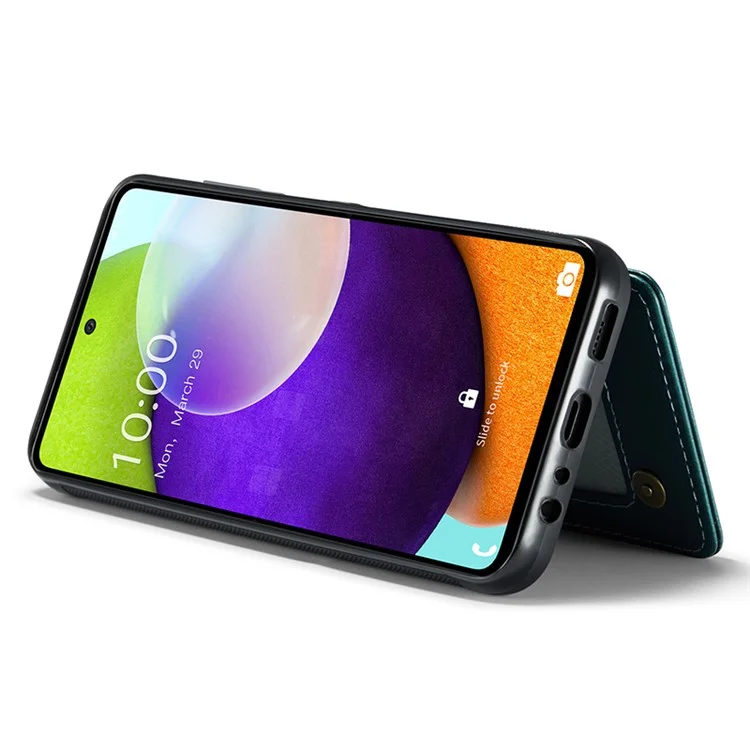 CASEME C22 Series para Samsung Galaxy A52 4G / 5G / A52s 5G Estojo Porta-Cartões com Suporte - Verde