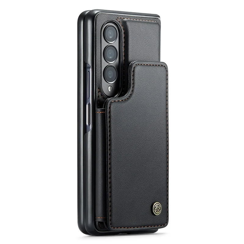 For Samsung Galaxy Z Fold4 5G Phone Case CASEME C22 Leather Back Cover with RFID Blocking Card Slots - Black